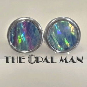 Mystic Gleam Australian Opal Doublets Sterling Silver Stud Earrings - 210-03891