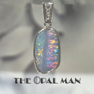 Pastel Dream Australian Opal Doublet Sterling Silver Pendant - 230-03570
