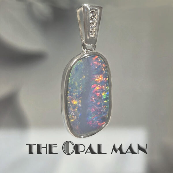 Pastel Dream Australian Opal Doublet Sterling Silver Pendant - 230-03570 - Image 3