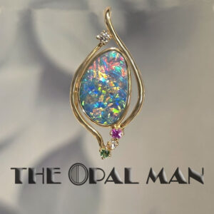 Color Splash Australian Opal Doublet 14K Yellow Gold Pendant - 424-00281