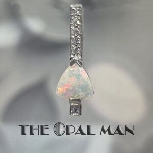Starlight Cascade 14K White Gold Pendant With One Australian White Opal - 424-00483