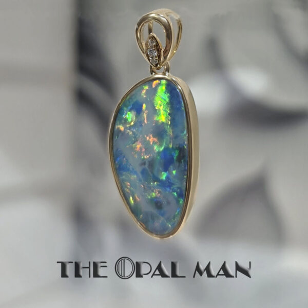 Mystic Jewel Australian Opal Doublet 14K Yellow Gold Pendant - 424-00489 - Image 2