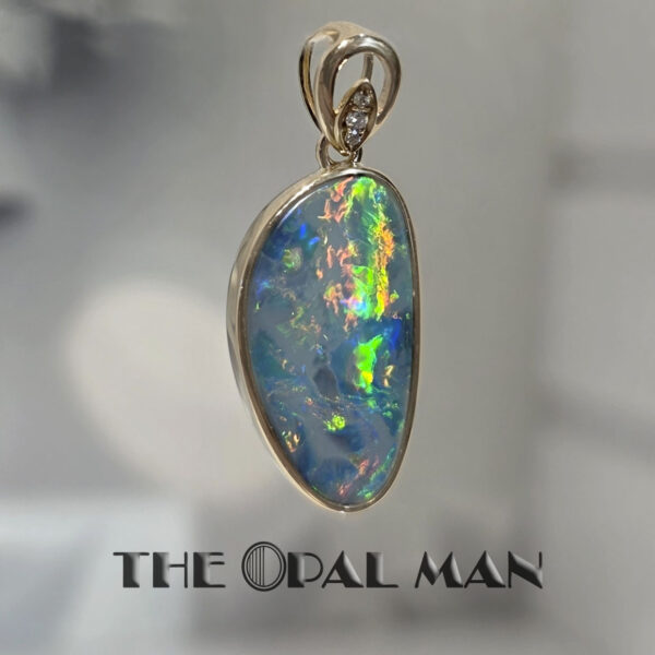 Mystic Jewel Australian Opal Doublet 14K Yellow Gold Pendant - 424-00489 - Image 3
