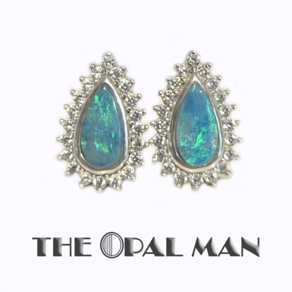 Summer Skies Australian Opal Doublets Sterling Silver Stud Earrings - 210-03262 - Image 2