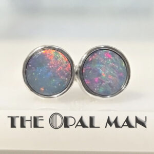 Glimmering Reef Australian Opal Doublets Sterling Silver Earrings - 210-03908