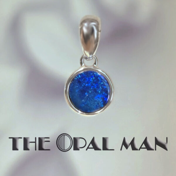 Midnight Tide Blue Australian Opal Doublet Sterling Silver Pendant - 230-03571
