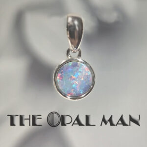 Glimmering Reef Australian Opal Doublet Sterling Silver Pendant - 230-03575