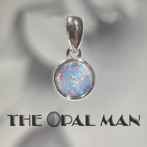 Glimmering Reef Australian Opal Doublet Sterling Silver Pendant - 230-03575