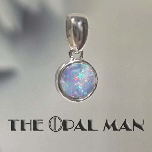 Glimmering Reef Australian Opal Doublet Sterling Silver Pendant - 230-03575 - Image 3