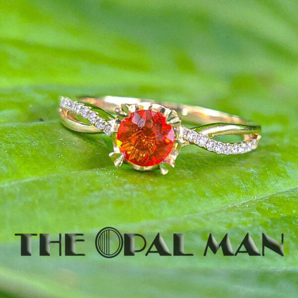 Sunset Twist Mexican Fire Opal 14K Yellow Gold Ring - 421-00314
