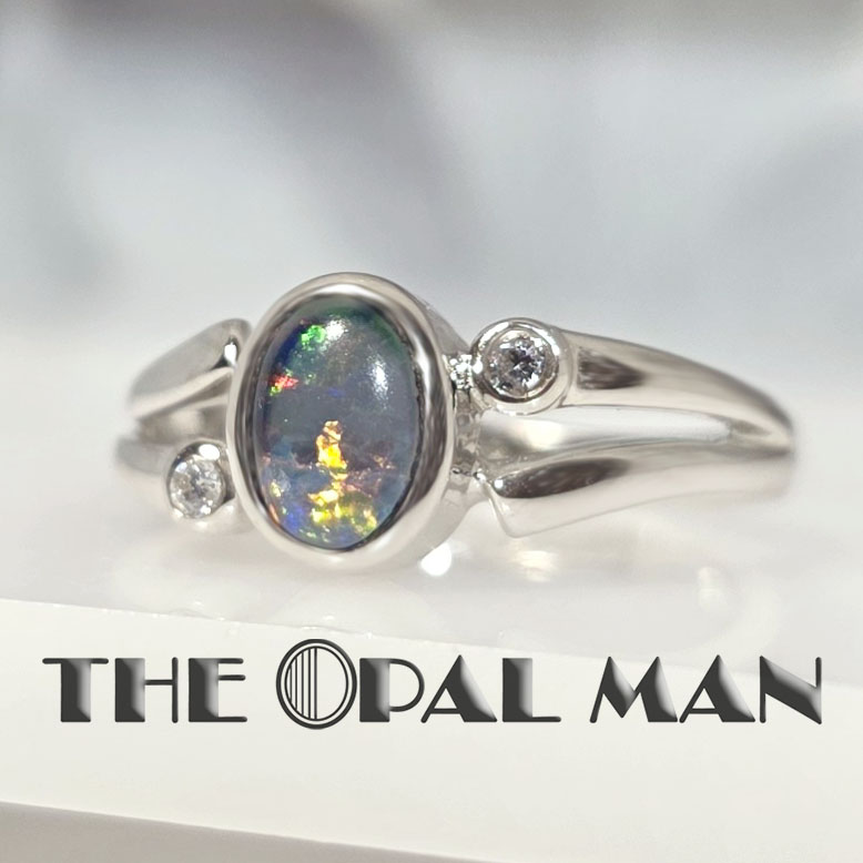 Autumn Leaves Australian Opal Triplet Sterling Silver Ring - *SOLD* - Image 7