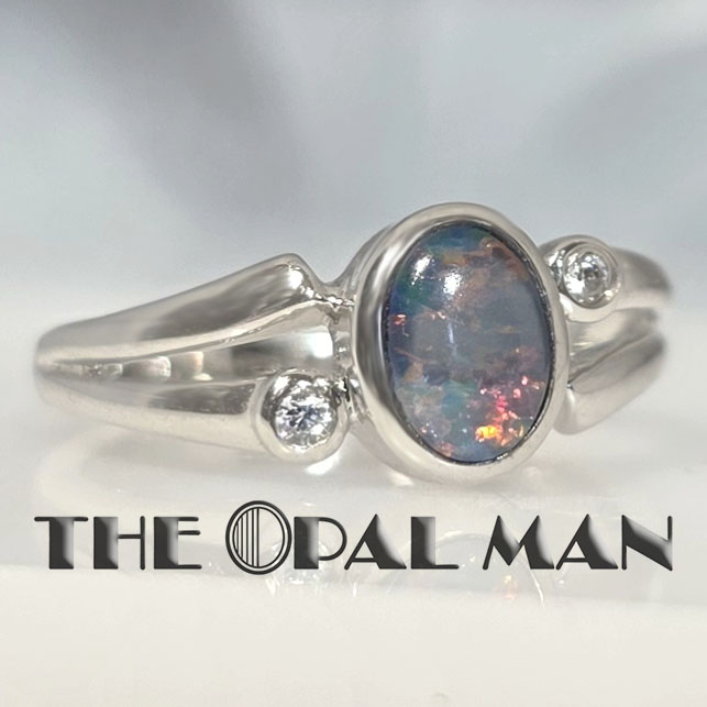 Autumn Leaves Australian Opal Triplet Sterling Silver Ring - *SOLD* - Image 6