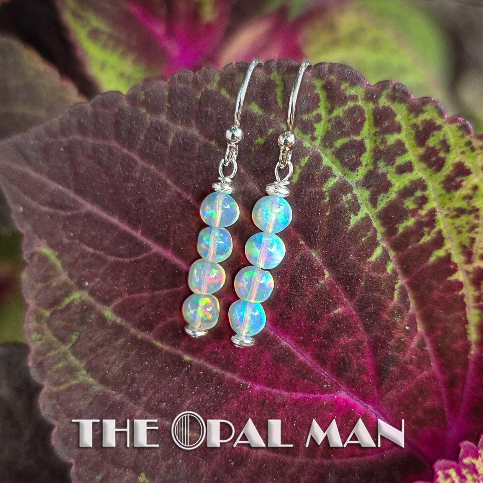 Falling Light Sterling Silver Dangle Earrings With Ethiopian Opals - *SOLD*