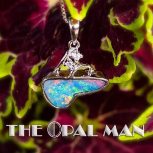 Glowing Flutter Sterling Silver Pendant With One Freeform Australian Opal Doublet - *SOLD*