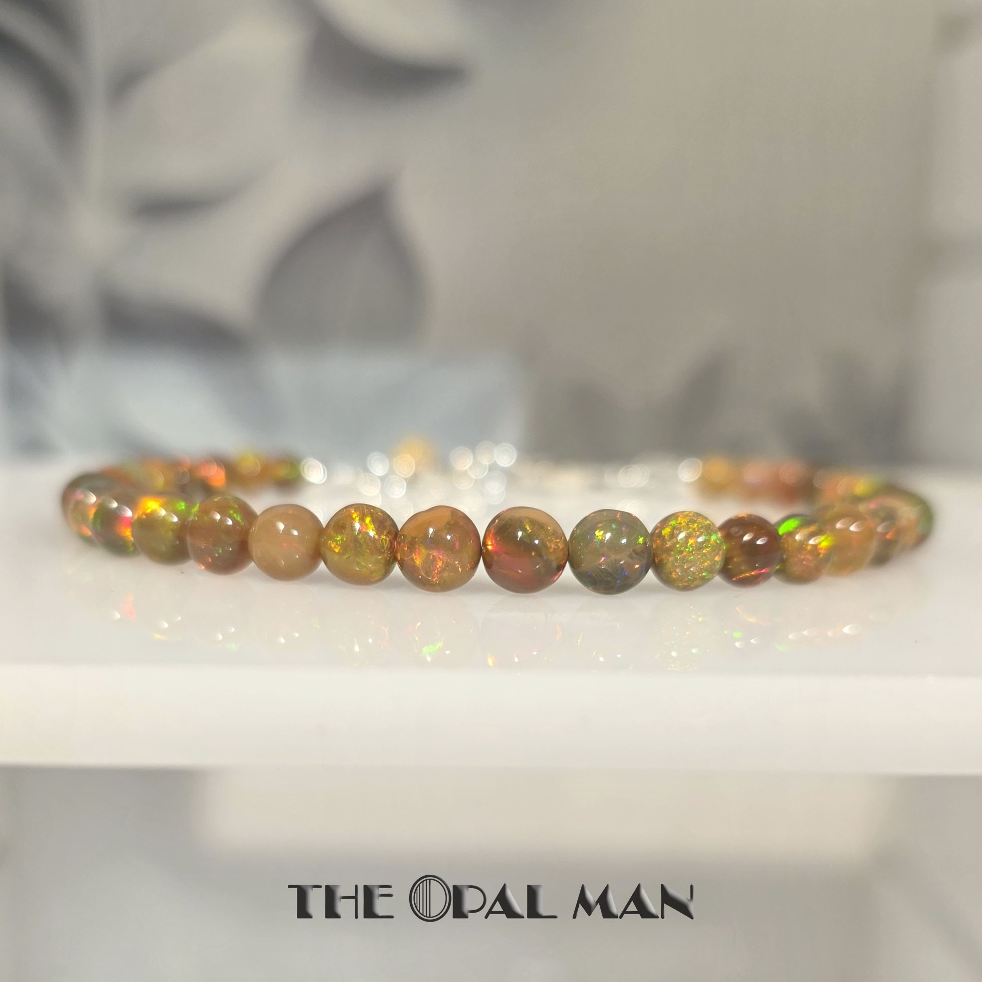 Caramel Apple Radiance Ethiopian Opals Sterling Silver Bracelet - *SOLD* - Image 3