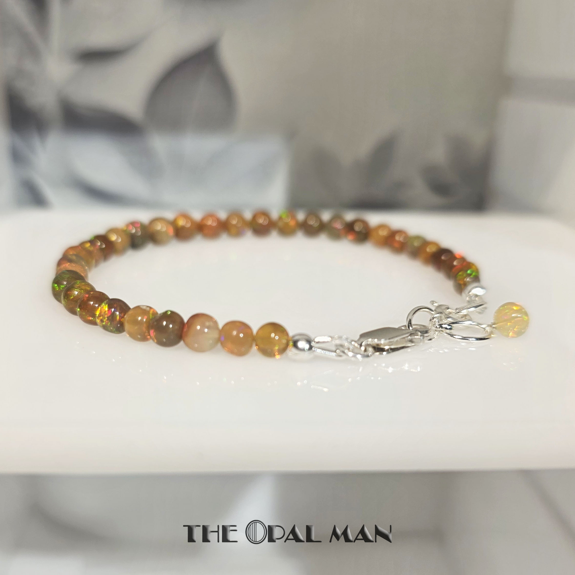Caramel Apple Radiance Ethiopian Opals Sterling Silver Bracelet - *SOLD* - Image 5