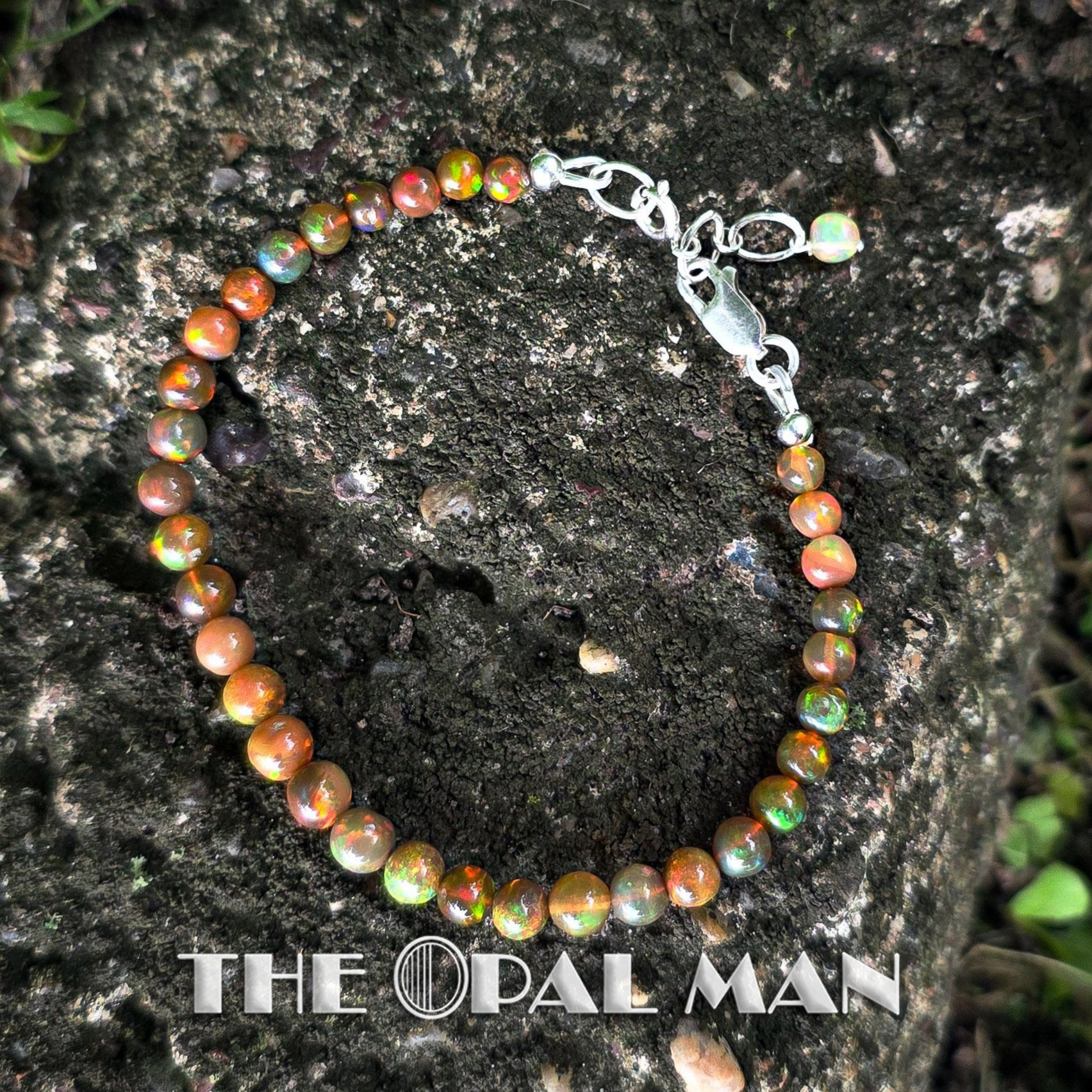 Caramel Apple Radiance Ethiopian Opals Sterling Silver Bracelet - *SOLD*