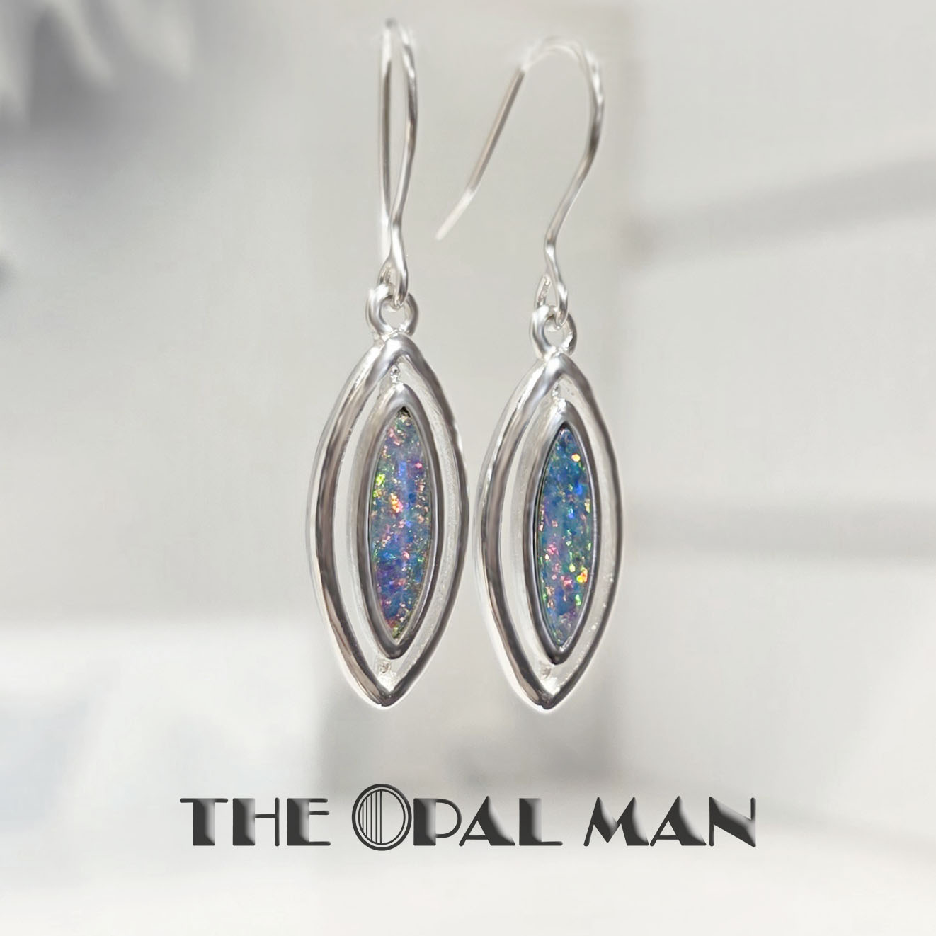 Enchanting Sparks Australian Opal Doublets Sterling Silver Earrings - SOLD - Image 4