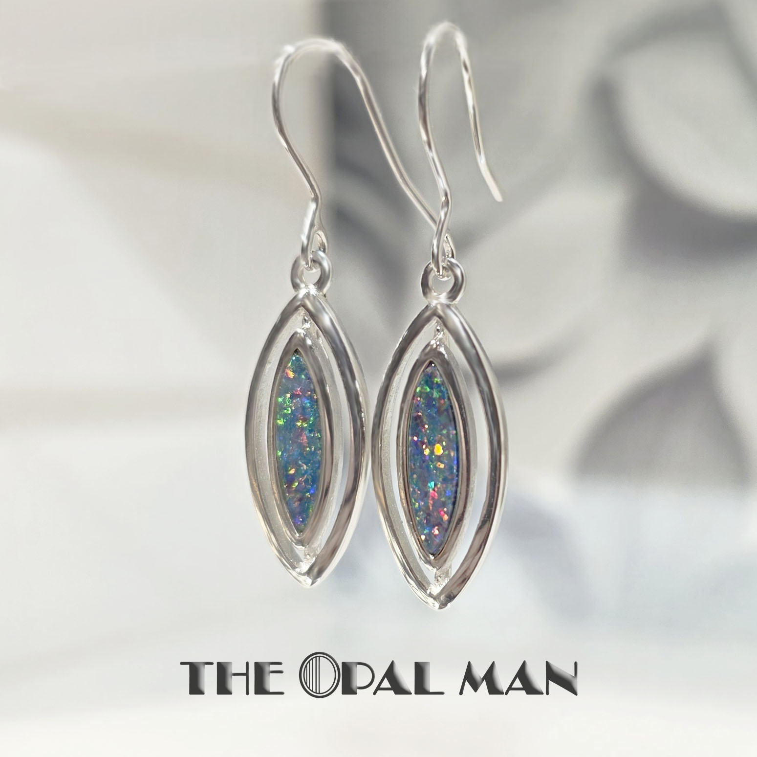 Enchanting Sparks Australian Opal Doublets Sterling Silver Earrings - SOLD - Image 3