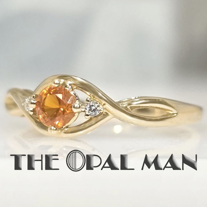 Glistening Ember 14K Yellow Gold Ring With One Mexican Fire Opal - Image 3