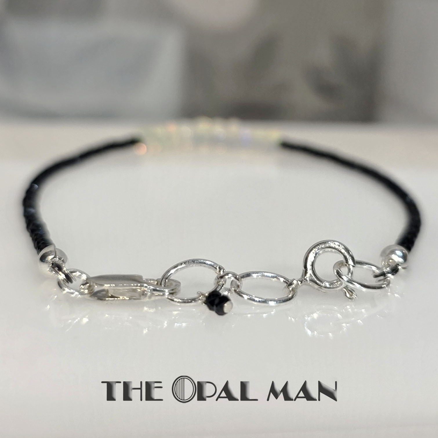 Honey Violet Luster Beaded Ethiopian Opal & Black Spinel Sterling Silver Bracelet - *SOLD* - Image 6
