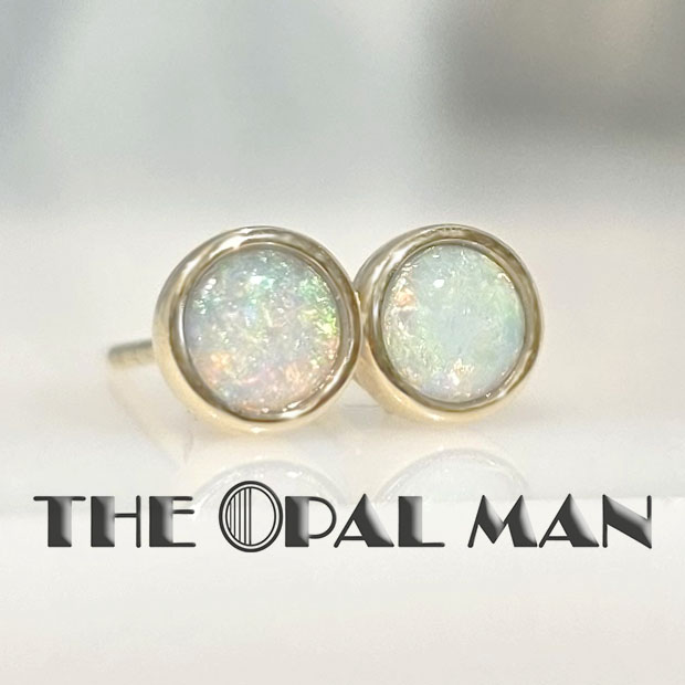 Essence Of October Australian Crystal Opals 14K Yellow Gold Stud Earrings - 423-2000023 - Image 4