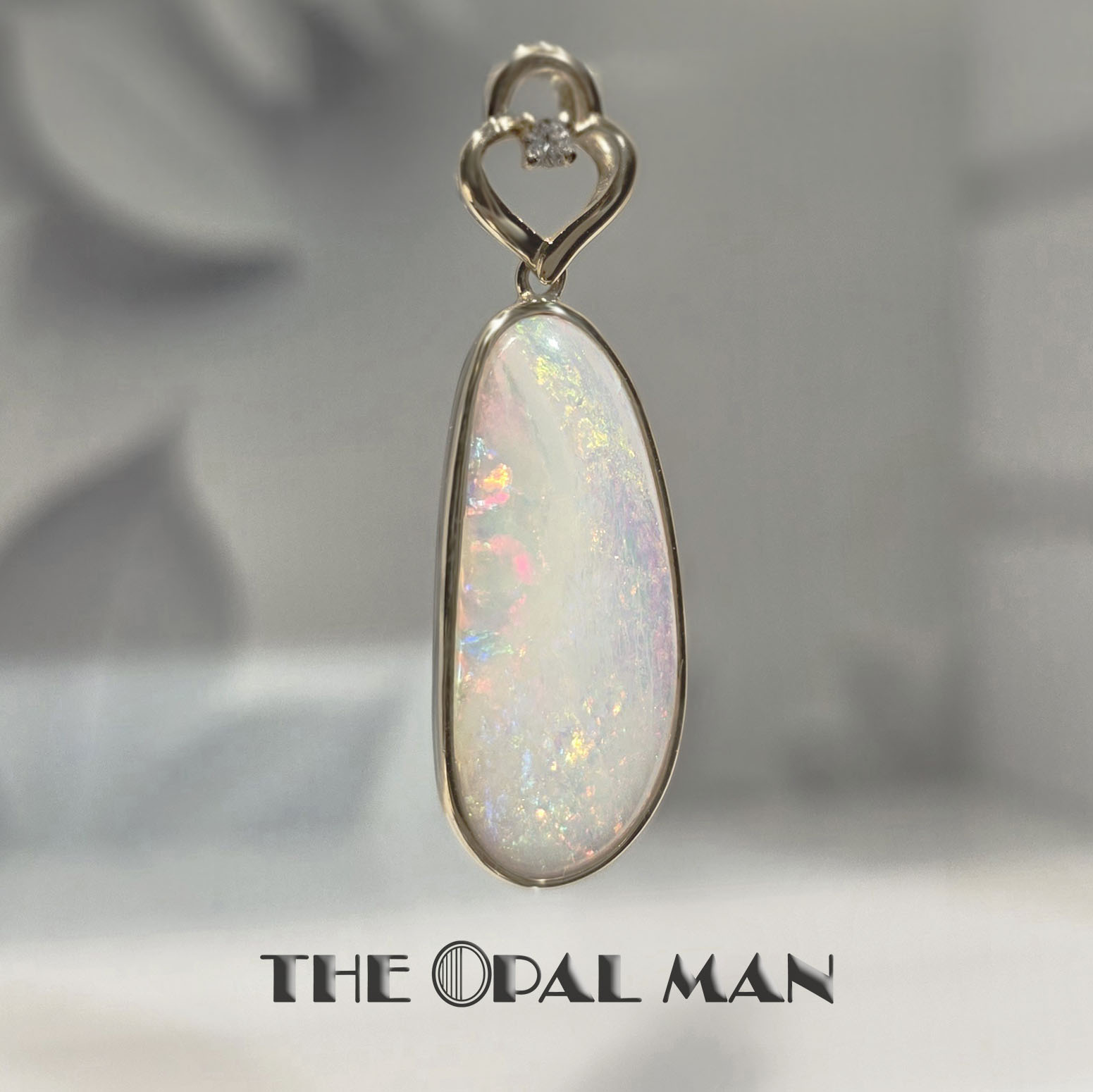 Celestial Drift Australian Crystal Opal 14K Yellow Gold Pendant - 424-00444 - Image 4