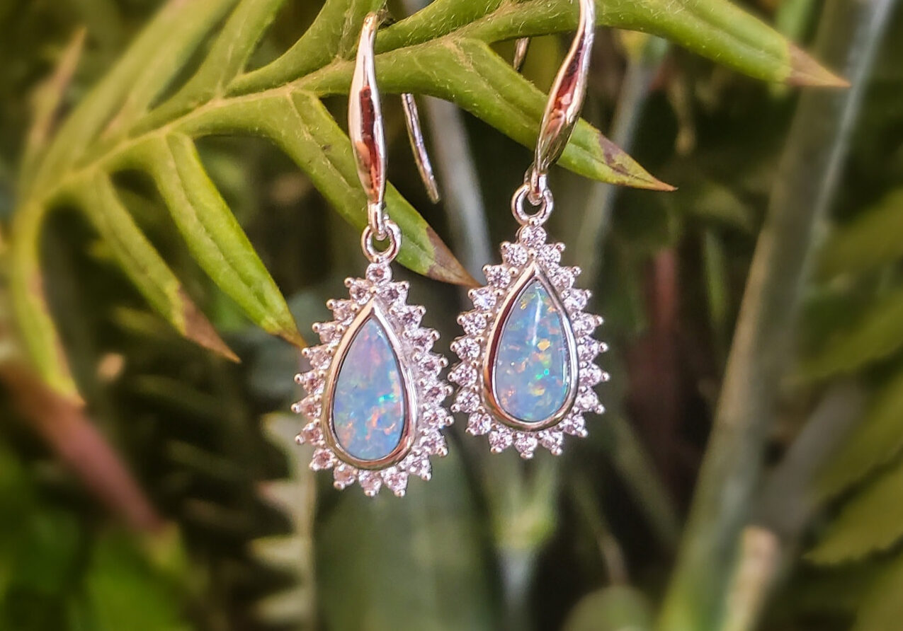 Sterling Silver Opal Earrings 2