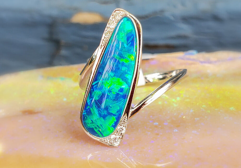 White Gold Opal Ring